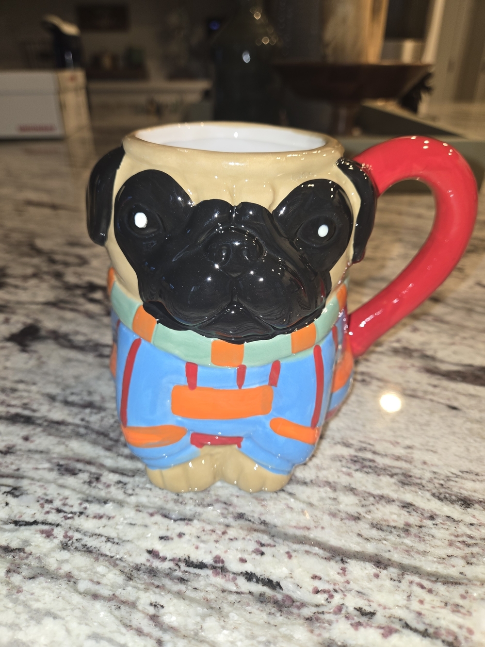 Boston Warehouse Fun Pugly Sweater Pug Dog 18oz Coffee Mug Tea Cup 3D